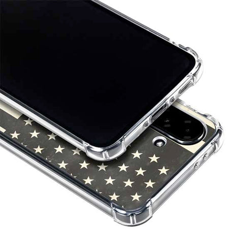 Black & White USA Flag Galaxy A36 5G Clear Case